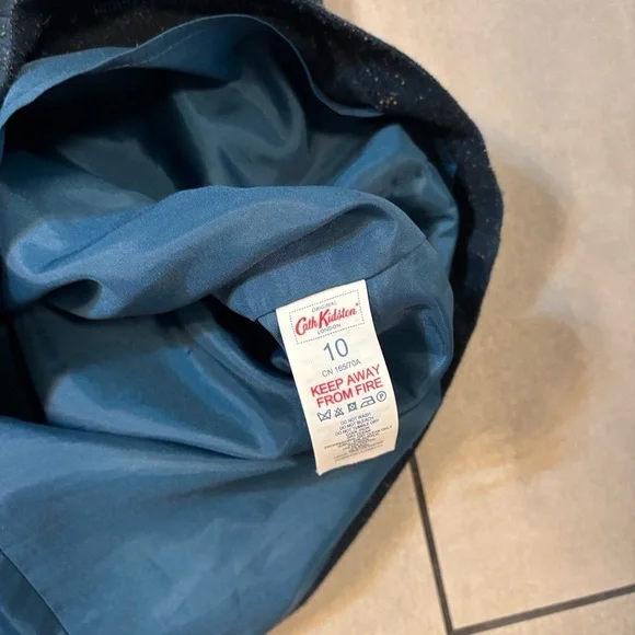 Cath Kidston london deep teal tweed Skirt 10 excellent condition preppy classic - Picture 6 of 8